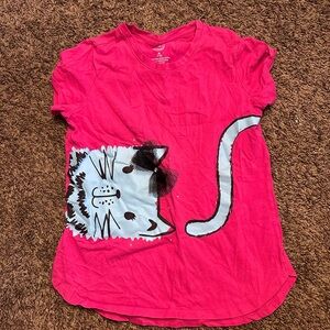 Wonder Nation Pink Cat Graphic Tee